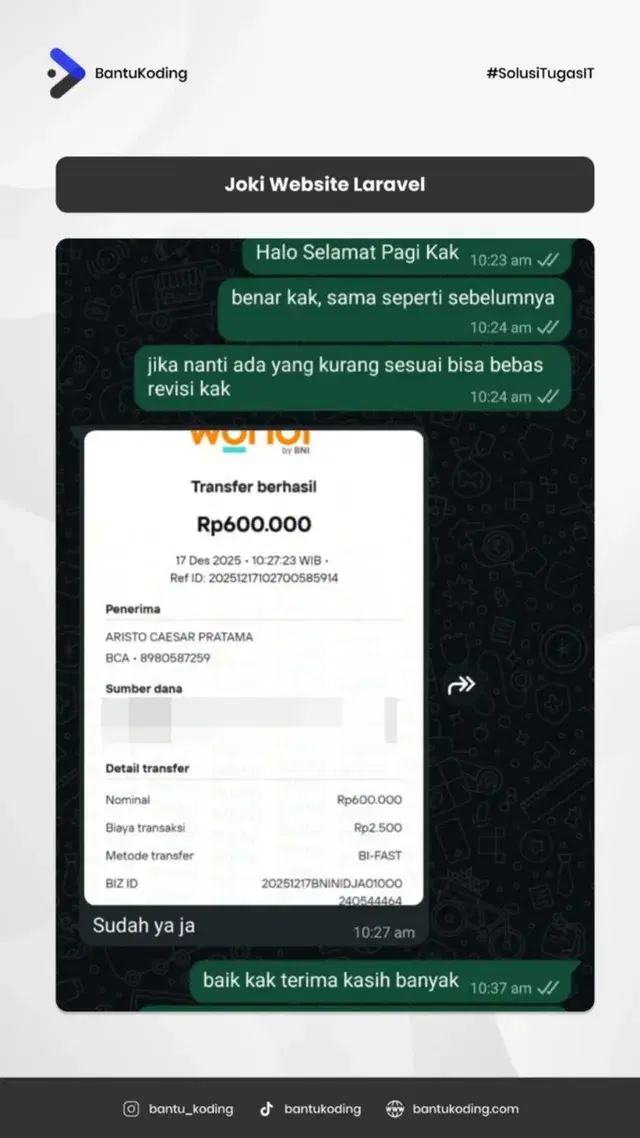 Testimoni Pengembangan Website oleh Mahasiswa
